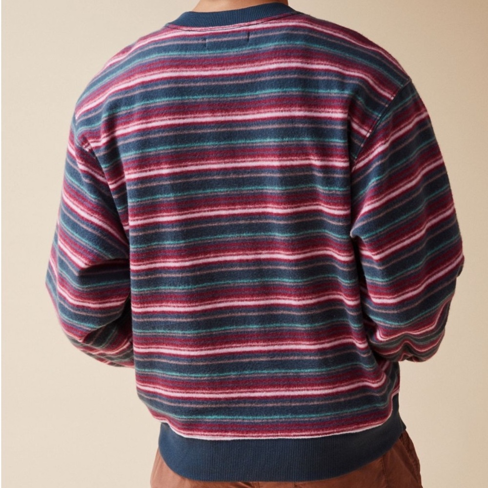 Retro Vintage Inspired UO Reverse Stripe Crew Neck Sweatshirt - Picture 4 of 12